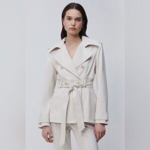 Jonathan Simkhai Soren Cropped Trench Jacket in Birch size XL NWT